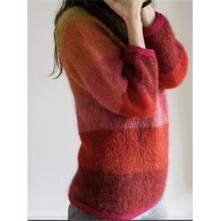 IDUN stripet mohairsweater - lang eller kort
